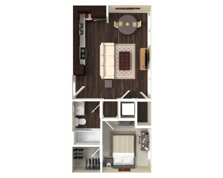 1BR - A1 Floor plan