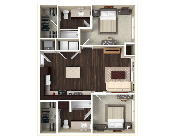 2BR - B1 Floor plan