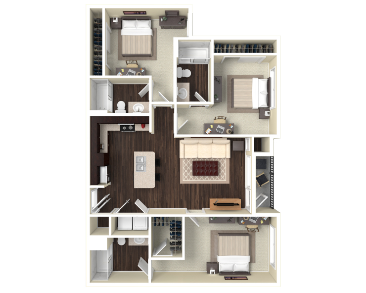 3BR - C1 Floor plan
