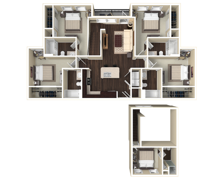 5BR -D1L-A Floor plan